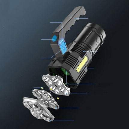 كشاف الطوارئ القابل للشحن بمنفذ USB – إضاءة قوية ومقاوم للعوامل الجوية