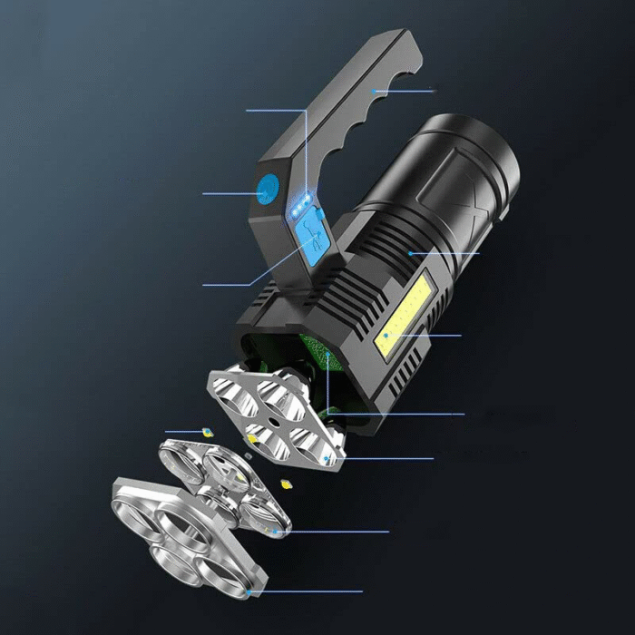كشاف الطوارئ القابل للشحن بمنفذ USB – إضاءة قوية ومقاوم للعوامل الجوية