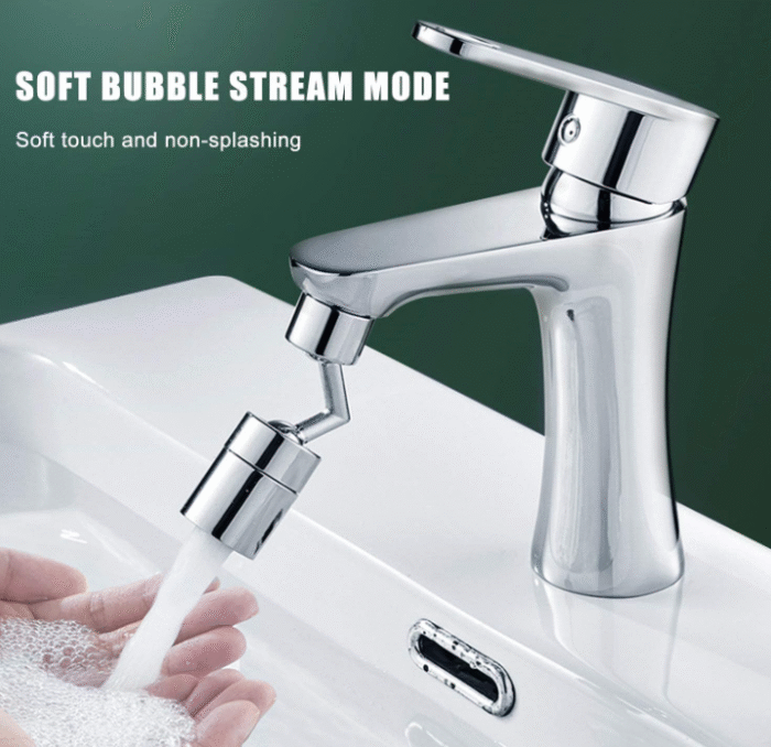 وصلة حنفية متحركة 360 درجة – رأس معدني بـ 3 أوضاع لتدفق المياه