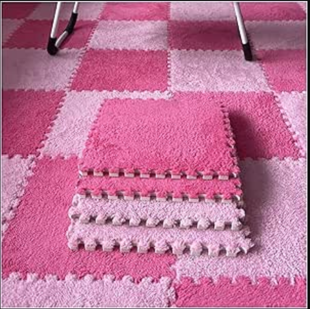 بلاط سجاد متشابك من القطيفة والفوم – مقاس 30×30 سم للقطعة بلاط سجاد متشابك من القطيفة والفوم – مقاس 30×30 سم للقطعة