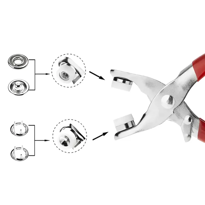 طقم أداة تركيب الكباسين (Snap Kit) – كماشة من الاستانلس ستيل لإصلاح الملابس