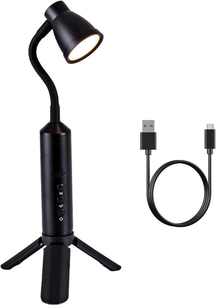 أباجورة مكتب LED محمولة قابلة للشحن – 3 أوضاع إضاءة ورأس مرنة