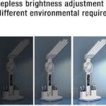 أباجورة مكتب ليد متعددة الوظائف 4 في 1 - إضاءة قابلة للطي مع مروحة وشاشة رقمية ومنظم أقلام - أباجورة مكتب ليد متعددة الوظائف 4 في 1 – إضاءة قابلة للطي مع مروحة وشاشة رقمية ومنظم أقلام