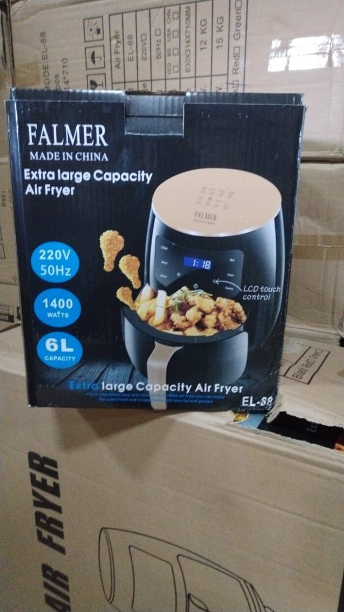 قلاية هوائية Falmer بسعة كبيرة 6 لتر وقوة 1400 وات – لطهي صحي ومتنوع قلاية هوائية Falmer بسعة كبيرة 6 لتر وقوة 1400 وات – لطهي صحي ومتنوع