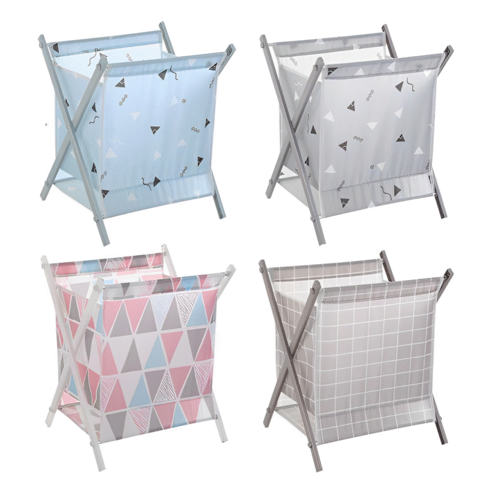 سلة الغسيل الكبيرة القابلة للطي – قماش مقاوم للماء ودعامات ضد الصدأ