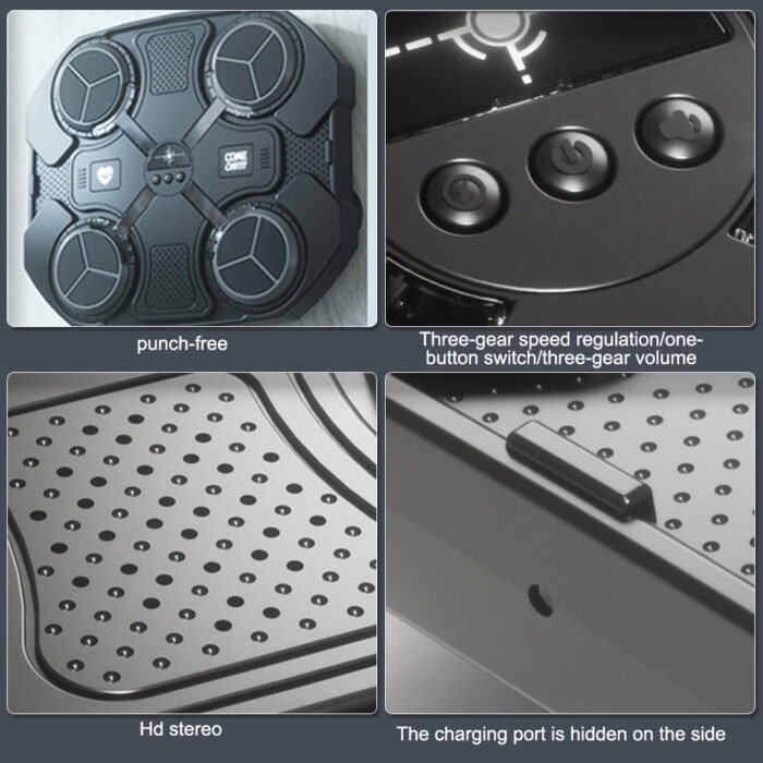 لوحة ملاكمة موسيقية ذكية للحائط – تتصل بالبلوتوث للتدريب المنزلي