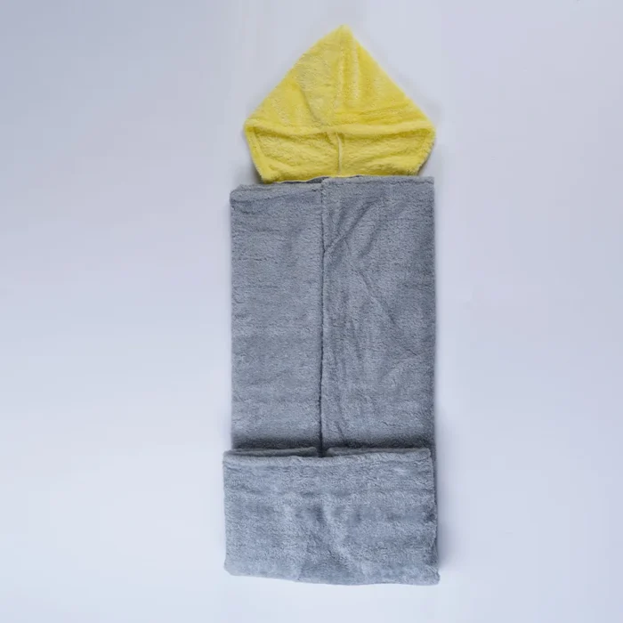 عرض قطعتين هودي بطانية للجنسين – رمادي وأصفر (مقاس واحد)