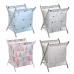 سلة الغسيل الكبيرة القابلة للطي – قماش مقاوم للماء ودعامات ضد الصدأ