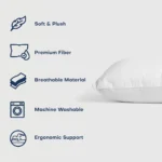 مخدة فندقية بوزن 1000 جرام – حشوة بديل الريش وغطاء قطني