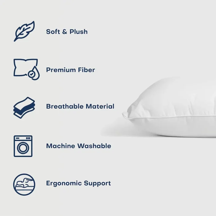 مخدة فندقية بوزن 1000 جرام – حشوة بديل الريش وغطاء قطني