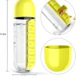 زجاجة مياه 2 في 1 مع منظم دواء أسبوعي – مثالية للسفر وكبار السن